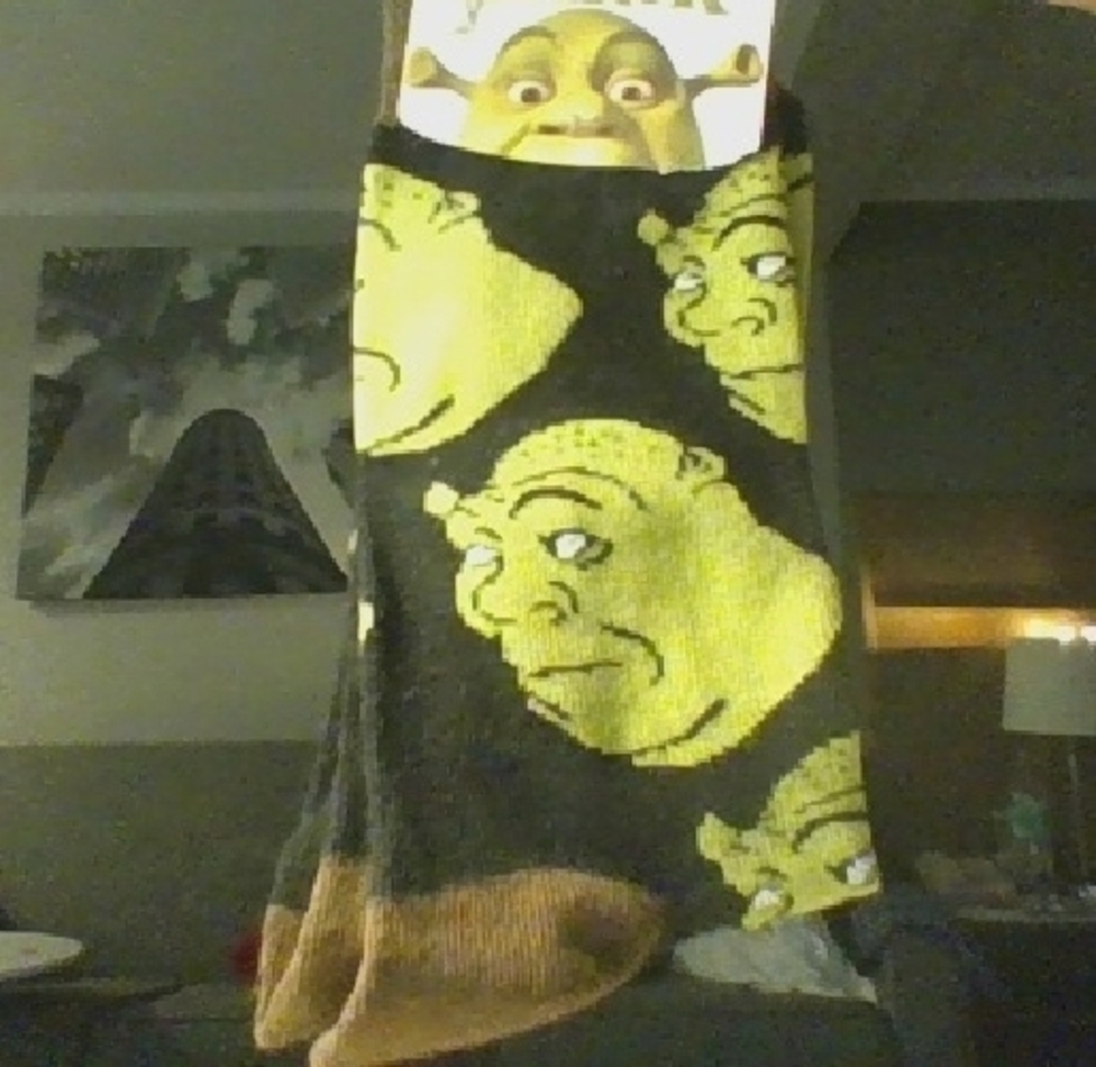 Shrek Themed Black and Green Socks